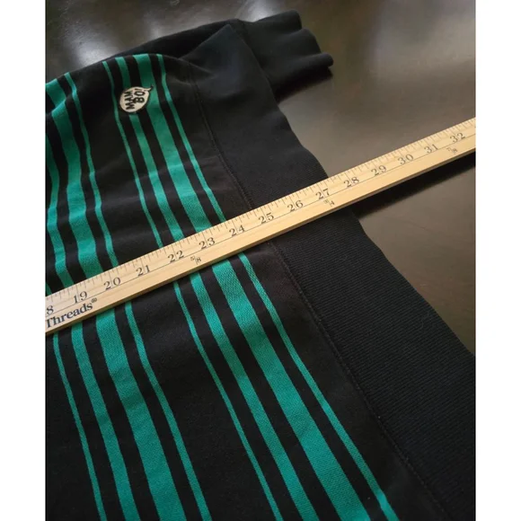 Super RARE 1990s Y2K Men's Mambo Black & Green Striped Full-Zip Hoodie EUC Sz L - Picture 12 of 12